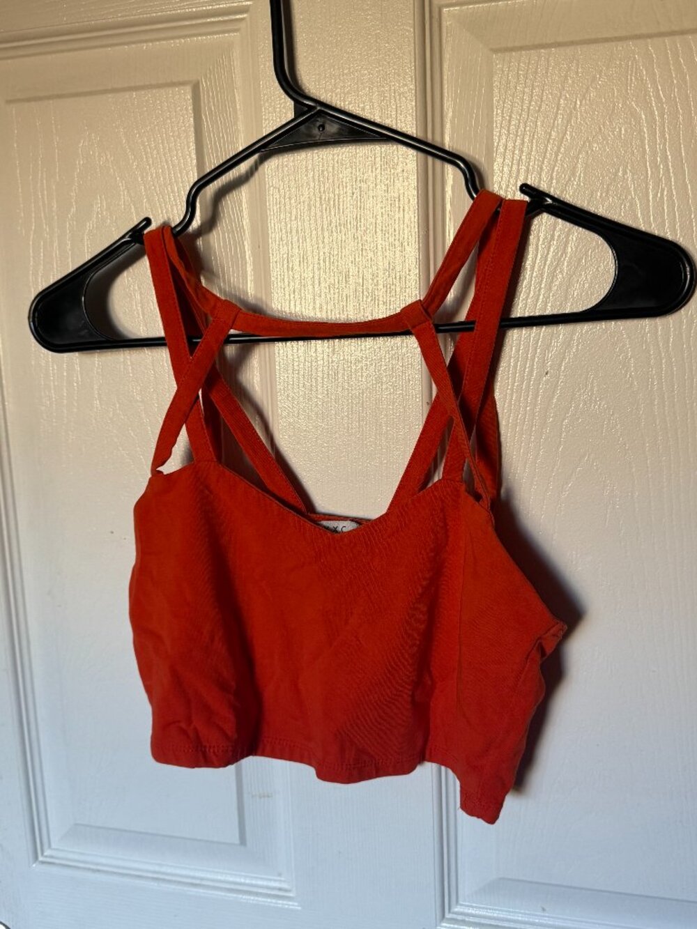 Oxxo Orange Strappy Back Crop Top V-Neck Festival Tank S